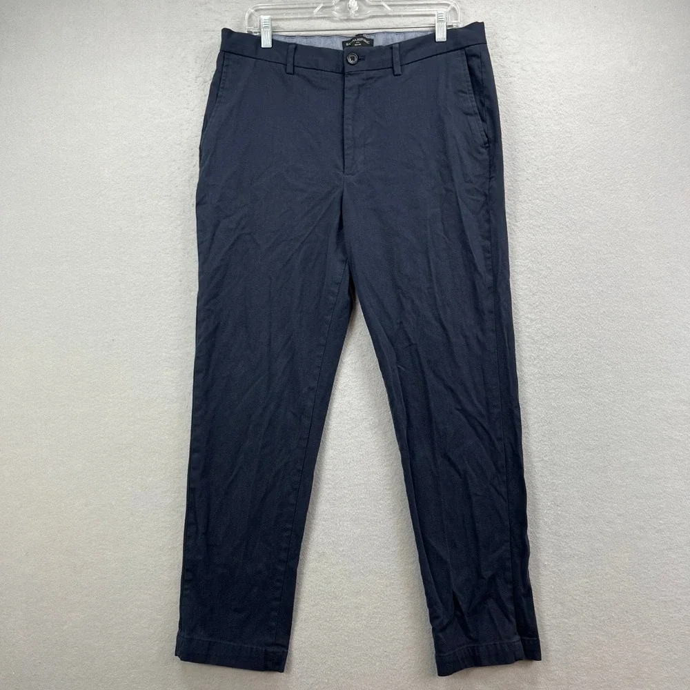 Banana Republic Chino Pants Men 34x30* Navy Blue Slim Office Stretch Textured